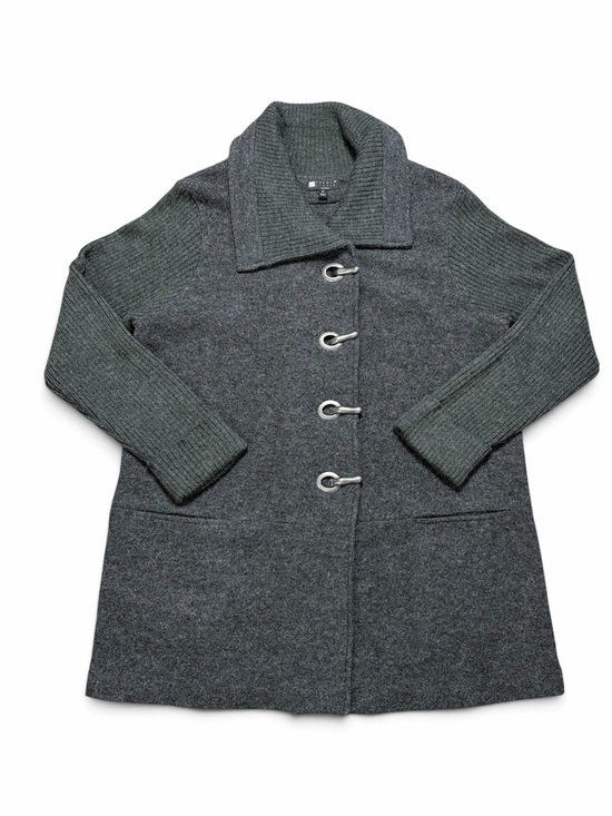 Carole Little Jackets & Blazers - Carole Little Woman Wool Sweater Coat 1X Gray Hook Closure Plus Size